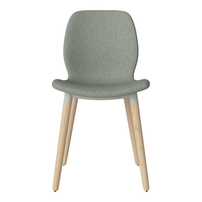 Chaise de salle à manger Seed - Rembourrée - Piètement en chêne huilé, pigmenté blanc