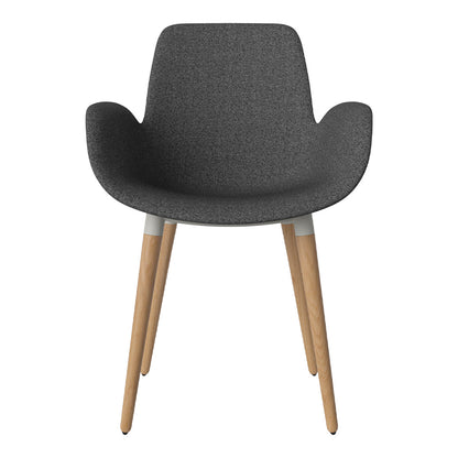 Fauteuil de salle à manger Seed - Rembourré - Piètement en chêne huilé