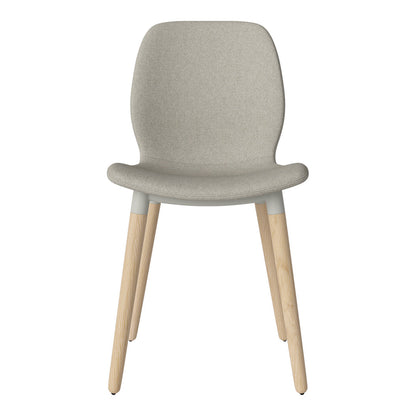 Chaise de salle à manger Seed - Rembourrée - Piètement en chêne huilé, pigmenté blanc