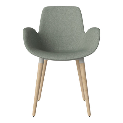 Fauteuil de salle à manger Seed - Rembourré - Piètement en chêne huilé, pigmenté blanc