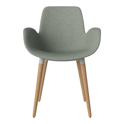 Fauteuil de salle à manger Seed - Rembourré - Piètement en chêne huilé