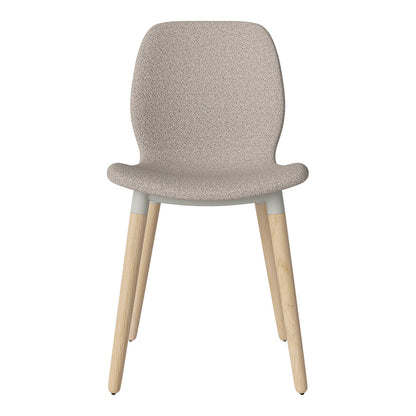 Chaise de salle à manger Seed - Rembourrée - Piètement en chêne huilé, pigmenté blanc