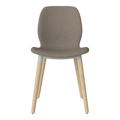 Chaise de salle à manger Seed - Rembourrée - Piètement en chêne huilé, pigmenté blanc