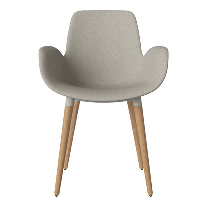 Fauteuil de salle à manger Seed - Rembourré - Piètement en chêne huilé