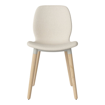 Chaise de salle à manger Seed - Rembourrée - Piètement en chêne huilé, pigmenté blanc