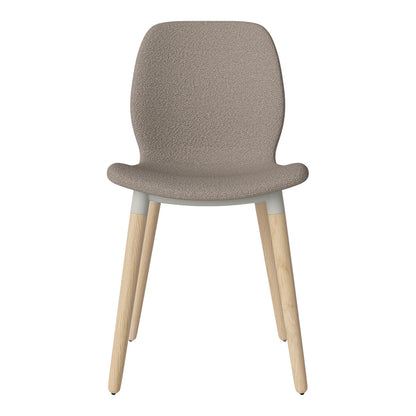 Chaise de salle à manger Seed - Rembourrée - Piètement en chêne huilé, pigmenté blanc