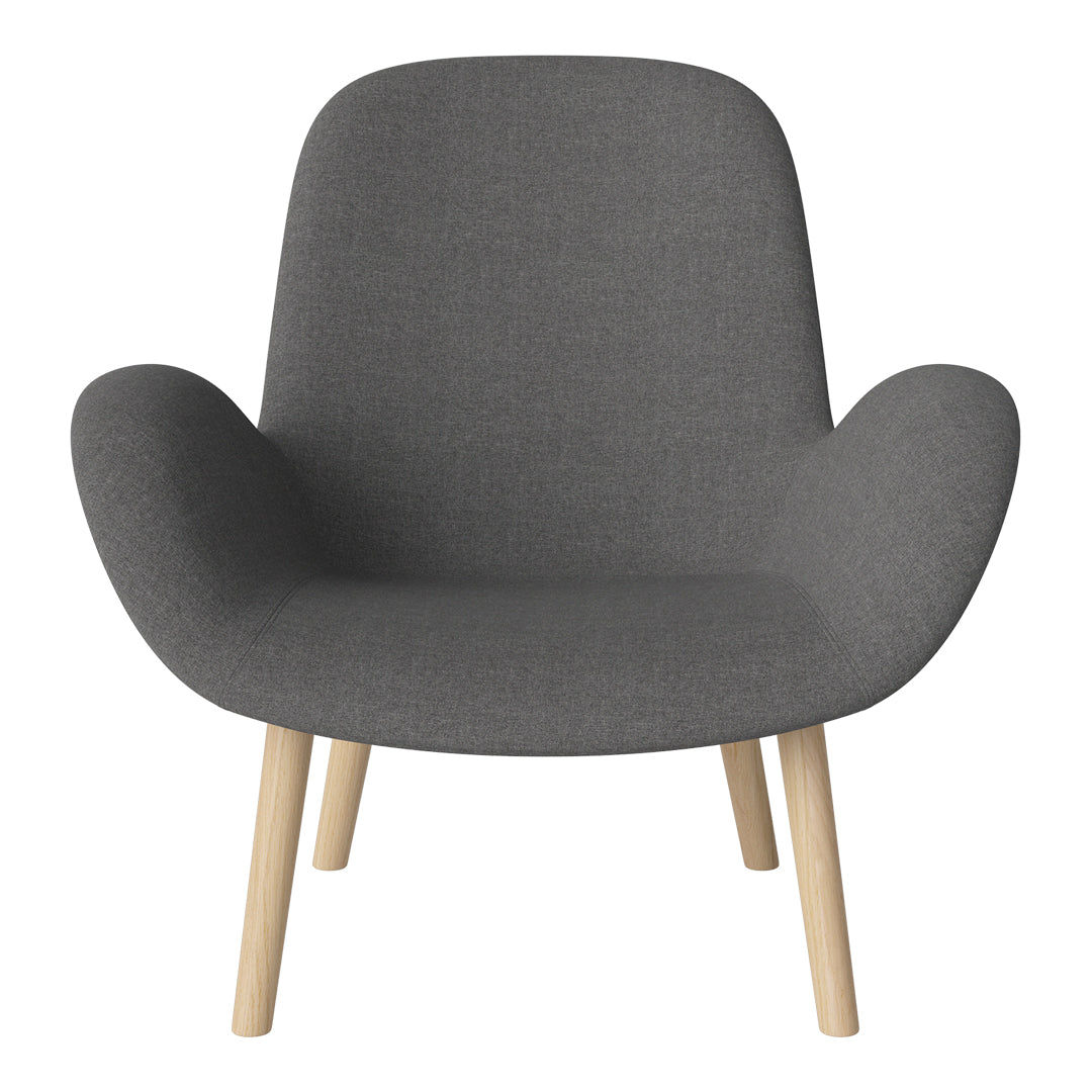 Fauteuil Seed Lounge - Rembourré - Piètement en chêne huilé, pigmenté blanc