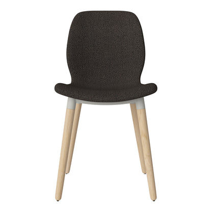 Chaise de salle à manger Seed - Rembourrée - Piètement en chêne huilé, pigmenté blanc