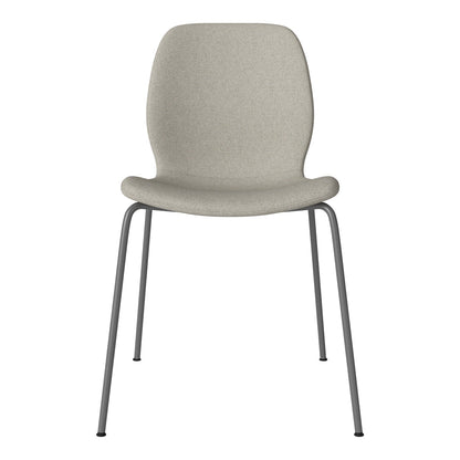 Chaise de salle à manger Seed - Rembourrée - Base en acier, laquée gris