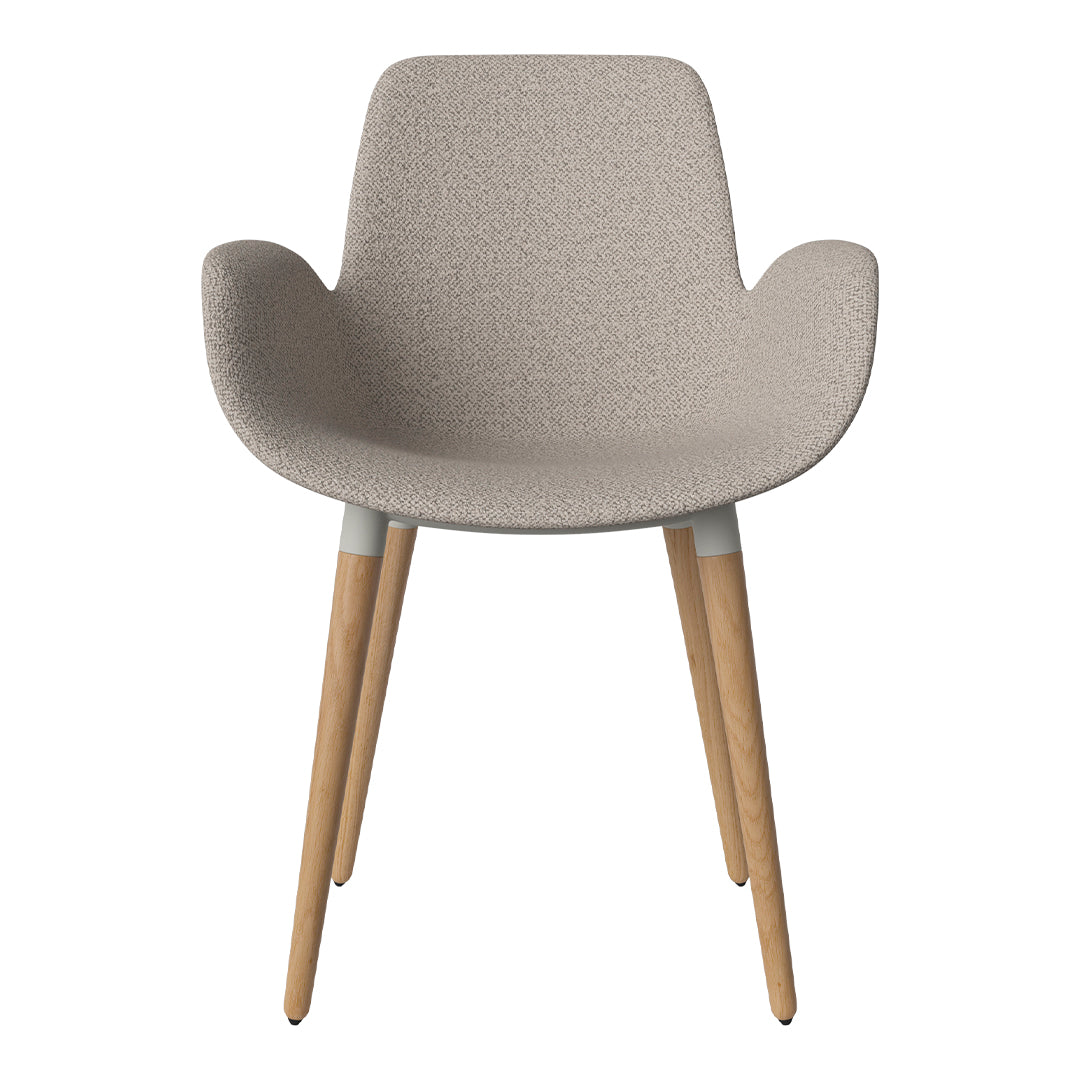 Fauteuil de salle à manger Seed - Rembourré - Piètement en chêne huilé