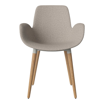 Fauteuil de salle à manger Seed - Rembourré - Piètement en chêne huilé