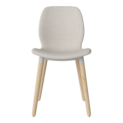 Chaise de salle à manger Seed - Rembourrée - Piètement en chêne huilé, pigmenté blanc
