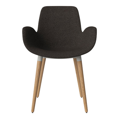 Fauteuil de salle à manger Seed - Rembourré - Piètement en chêne huilé