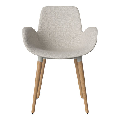 Fauteuil de salle à manger Seed - Rembourré - Piètement en chêne huilé