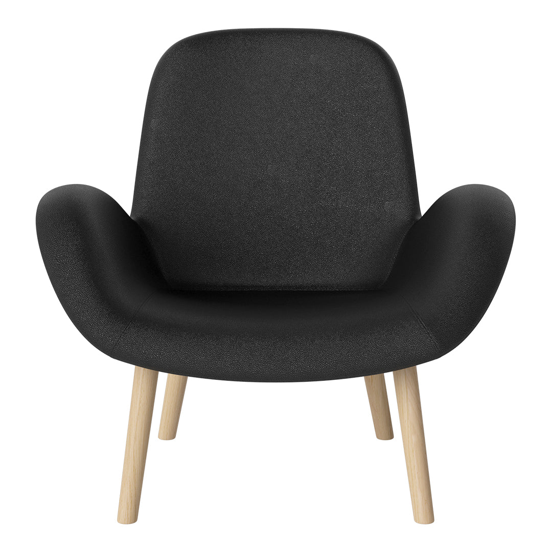 Fauteuil Seed Lounge - Rembourré - Piètement en chêne huilé, pigmenté blanc