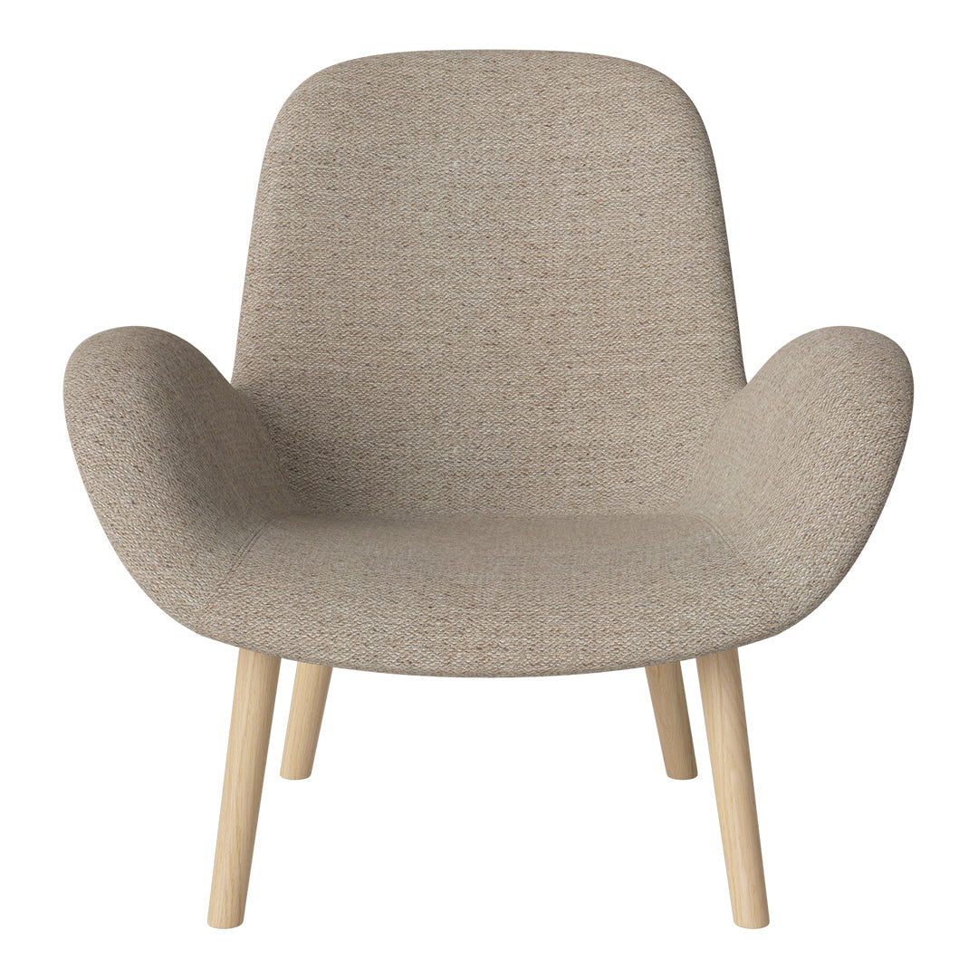 Fauteuil Seed Lounge - Rembourré - Piètement en chêne huilé, pigmenté blanc