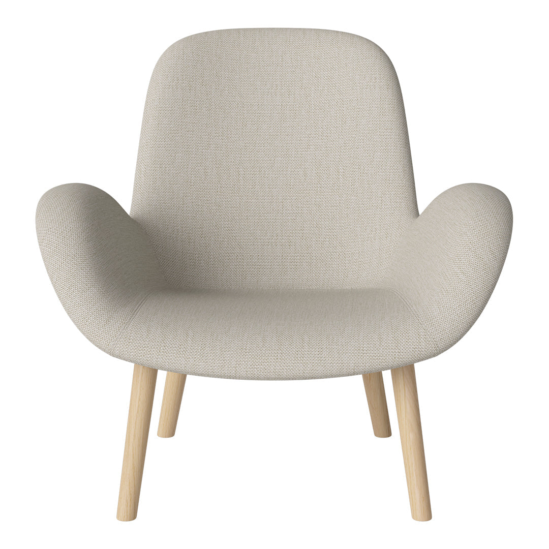 Fauteuil Seed Lounge - Rembourré - Piètement en chêne huilé, pigmenté blanc