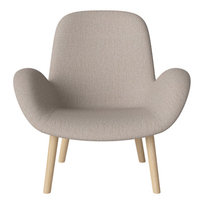 Fauteuil Seed Lounge - Rembourré - Piètement en chêne huilé, pigmenté blanc