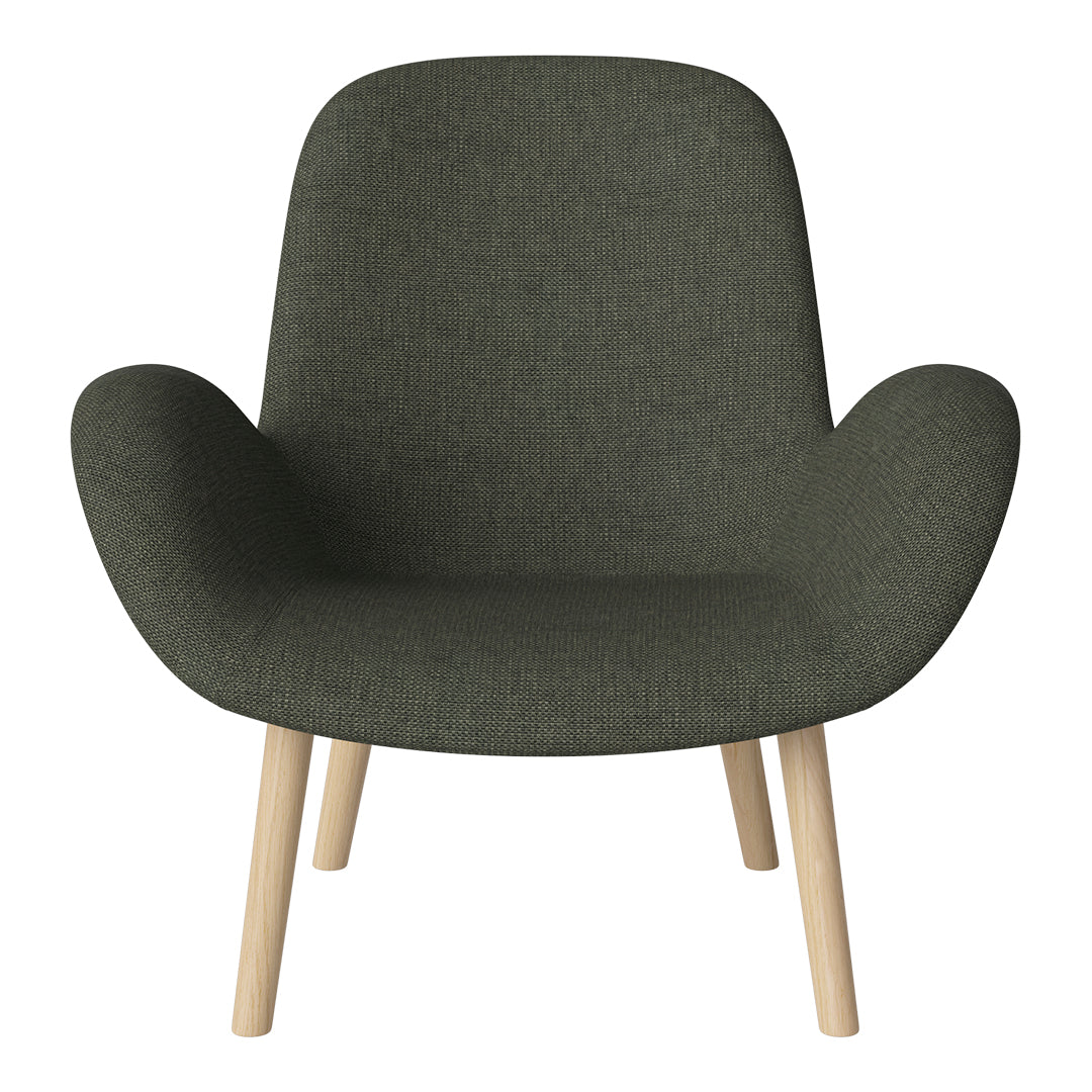 Fauteuil Seed Lounge - Rembourré - Piètement en chêne huilé, pigmenté blanc