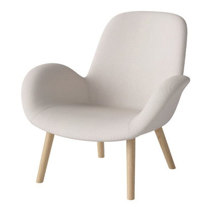 Fauteuil Seed Lounge - Rembourré - Piètement en chêne huilé, pigmenté blanc
