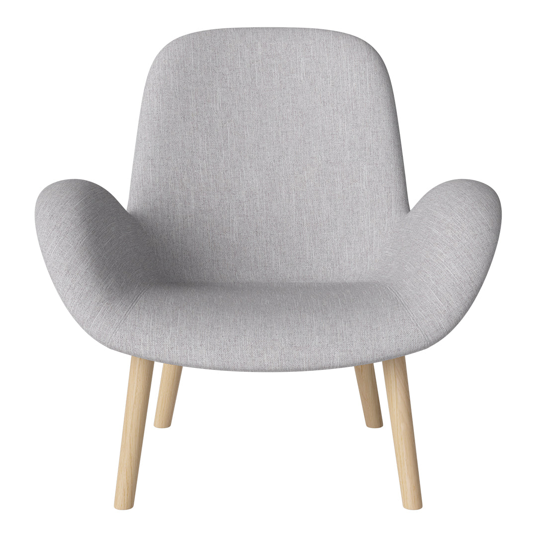 Fauteuil Seed Lounge - Rembourré - Piètement en chêne huilé, pigmenté blanc