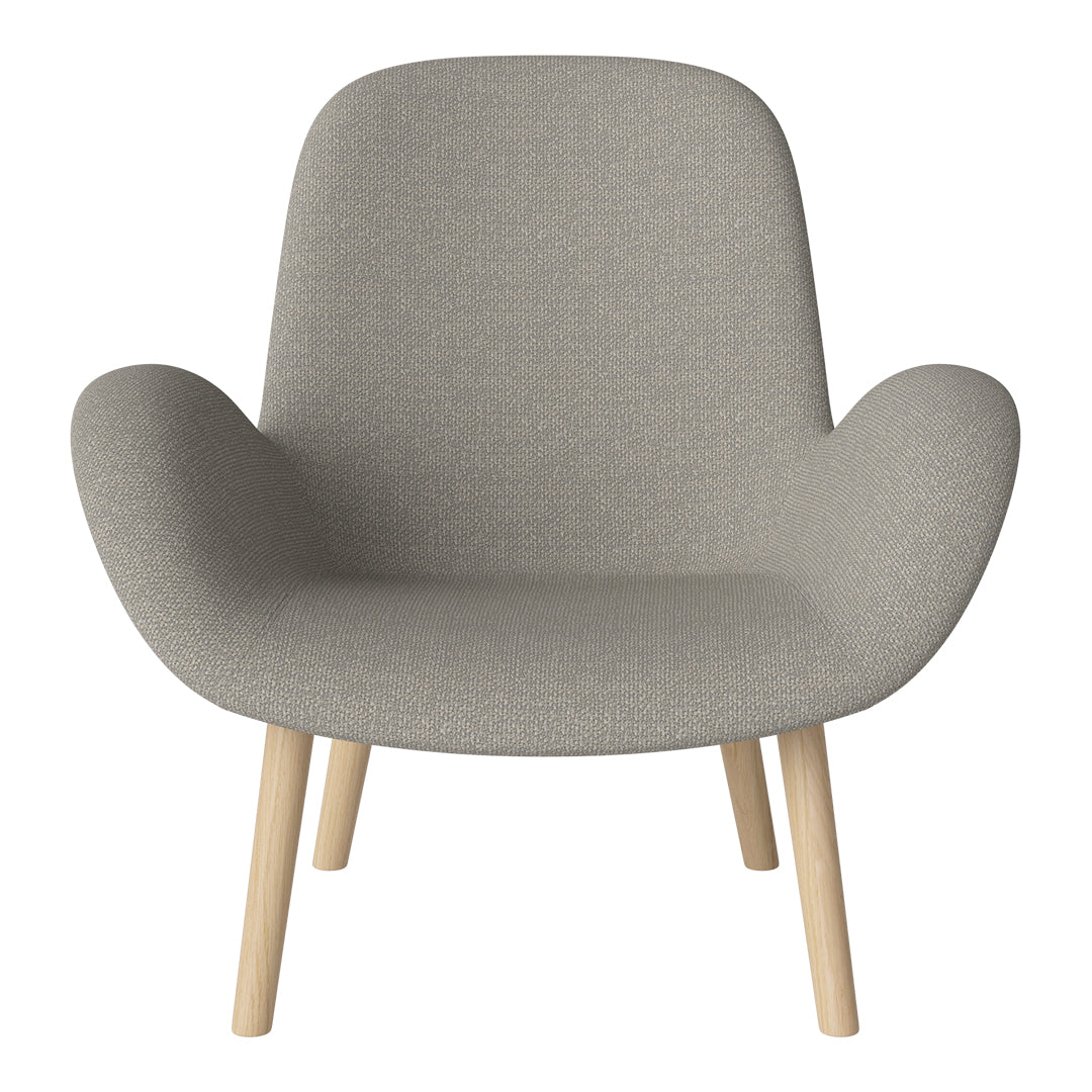 Fauteuil Seed Lounge - Rembourré - Piètement en chêne huilé, pigmenté blanc