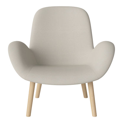 Fauteuil Seed Lounge - Rembourré - Piètement en chêne huilé, pigmenté blanc