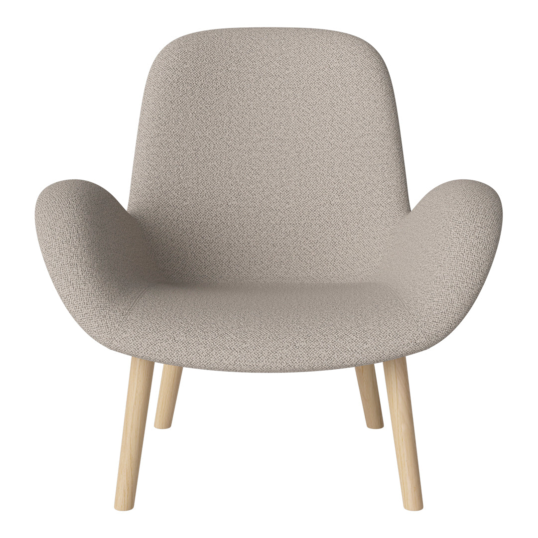 Fauteuil Seed Lounge - Rembourré - Piètement en chêne huilé, pigmenté blanc