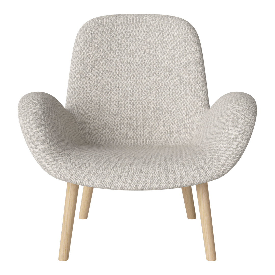 Fauteuil Seed Lounge - Rembourré - Piètement en chêne huilé, pigmenté blanc