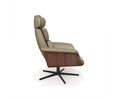 Fauteuil inclinable et ottoman en cuir Alvar