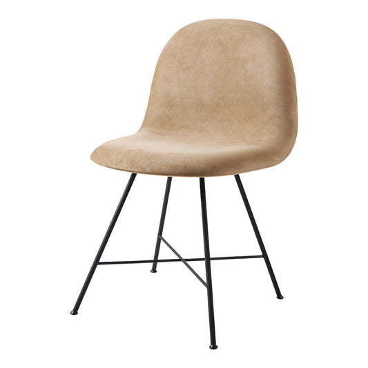 Chaise de salle à manger 3D Gubi - Rembourrée à l'avant - Base centrale