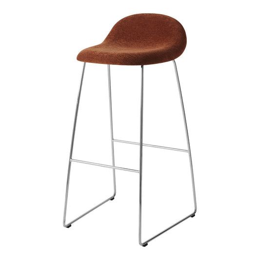 Tabouret de bar Gubi 3D - Entièrement rembourré - Piètement luge
