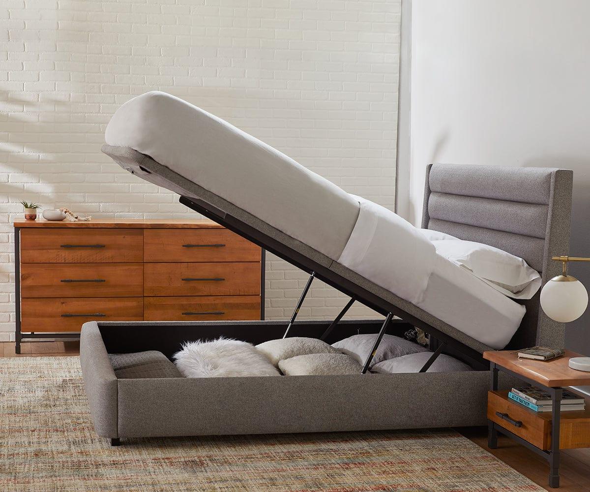 Lit de rangement rembourré Reed