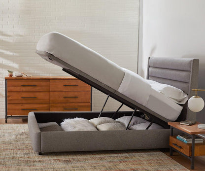 Lit de rangement rembourré Reed