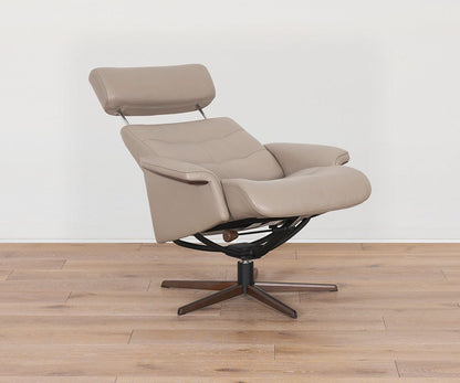 Fauteuil inclinable et ottoman en cuir Steffen