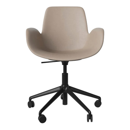 Fauteuil Seed - Rembourré - Piètement 5 branches avec roulettes - Acier laqué noir