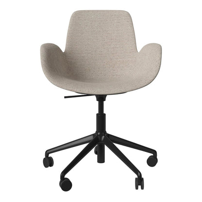 Fauteuil Seed - Rembourré - Piètement 5 branches avec roulettes - Acier laqué noir