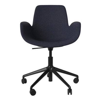 Fauteuil Seed - Rembourré - Piètement 5 branches avec roulettes - Acier laqué noir