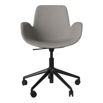 Fauteuil Seed - Rembourré - Piètement 5 branches avec roulettes - Acier laqué noir