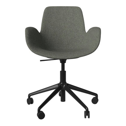 Fauteuil Seed - Rembourré - Piètement 5 branches avec roulettes - Acier laqué noir