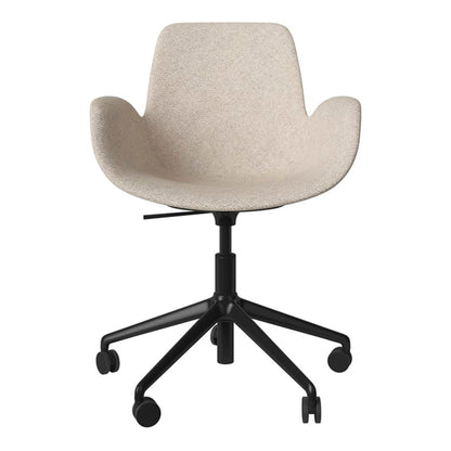 Fauteuil Seed - Rembourré - Piètement 5 branches avec roulettes - Acier laqué noir
