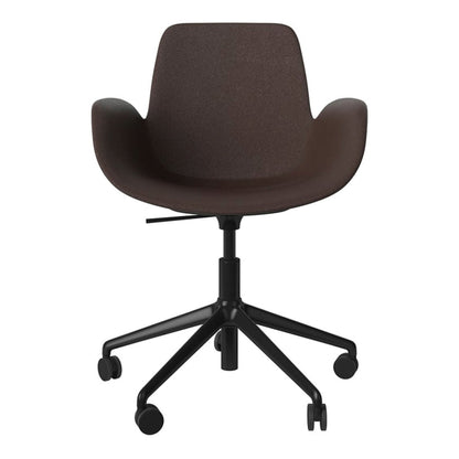 Fauteuil Seed - Rembourré - Piètement 5 branches avec roulettes - Acier laqué noir