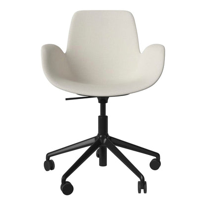 Fauteuil Seed - Rembourré - Piètement 5 branches avec roulettes - Acier laqué noir