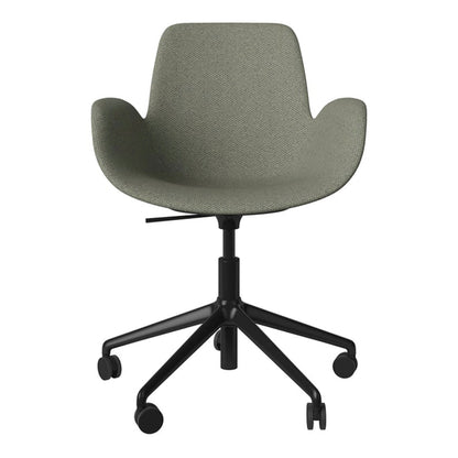 Fauteuil Seed - Rembourré - Piètement 5 branches avec roulettes - Acier laqué noir