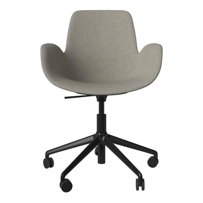 Fauteuil Seed - Rembourré - Piètement 5 branches avec roulettes - Acier laqué noir