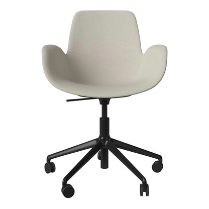 Fauteuil Seed - Rembourré - Piètement 5 branches avec roulettes - Acier laqué noir