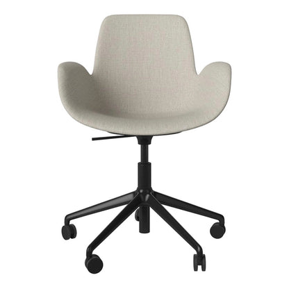 Fauteuil Seed - Rembourré - Piètement 5 branches avec roulettes - Acier laqué noir
