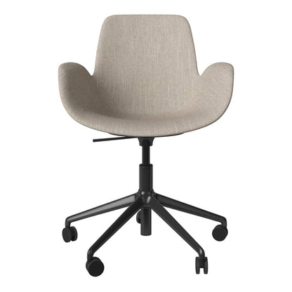 Fauteuil Seed - Rembourré - Piètement 5 branches avec roulettes - Acier laqué noir