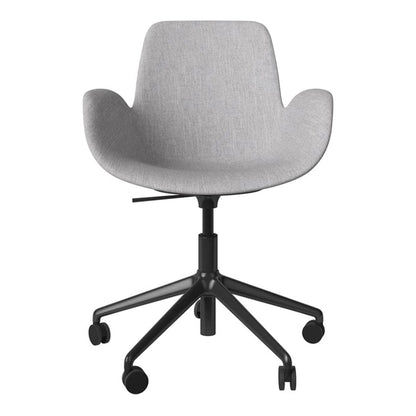 Fauteuil Seed - Rembourré - Piètement 5 branches avec roulettes - Acier laqué noir