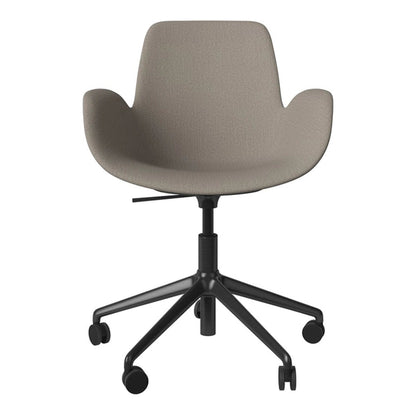 Fauteuil Seed - Rembourré - Piètement 5 branches avec roulettes - Acier laqué noir